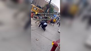 Suited Guy Takes a Swing at a Homeless Man and Regrets It