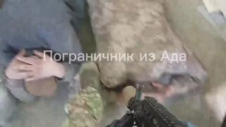 Ukranian forces captured by Russian soldiers.