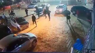 Couple ran over by car.