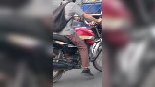KIA Driver Is Shocked After Pushing Biker Under The Truck