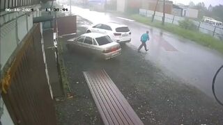 Windy Day At Work In Russia