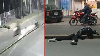 Motorcyclist is split in half after colliding with a street light during illegal race - Argentina