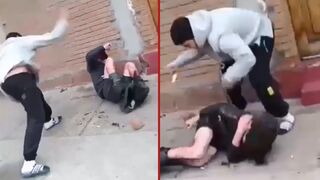 Car jacker is stabbed and beaten after he was caught by car owner - Chile