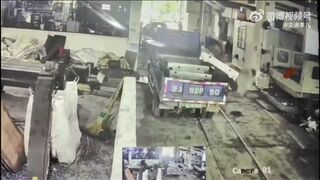 Close Call At Work In China