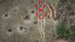 Drone Bomb On Group Of Soldiers