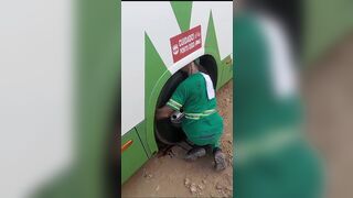 Brazilian Gets Head Smooshed While Working On A Tire