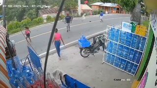 Dominican Biker Loses Control On High Speed