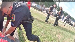 Body cam footage of brawl at outdoor basketball court