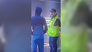 Thug slices a man's face