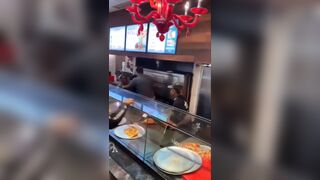 Pizza Shop Fight - slices used as weapon