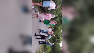 Drunk Men, Women Fight In Omsk, Russia