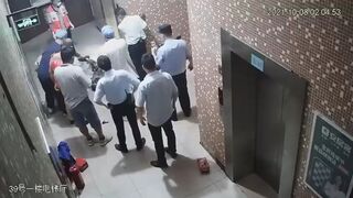 Battery explode inside elevator cooking man alive