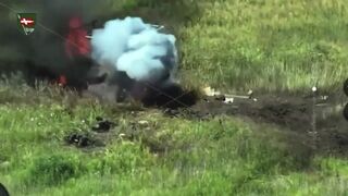 MTLB carrying infantry hits a mine