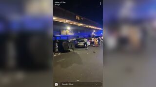 Police get chased out of a gang block