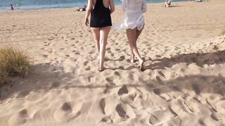 Taking a relaxing walk on the beach