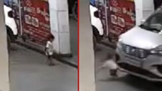 Neglected toddler is run over and killed inside parking lot - India