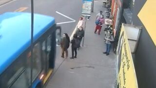 Woman was hit by a bus due to recklessness - Bogotá, Colombia