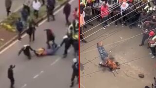 Mobile phone thief gets dragged through streets and set on fire by locals - Kenya