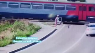 Careless Russian Biker Killed By Train