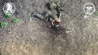 Ukrainian drones and russian soldiers play catch