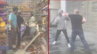 Man, woman arrested after trashing store - Scotland, UK