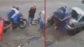 Motorcycle duo slams into pedestrian killing him instantly - São Paulo, Brazil