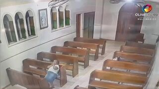 Bastard Robs Elderly Woman Inside The Church