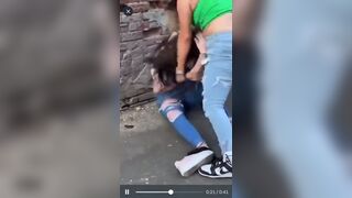 Girl Fight with A Brutal Punch Ending