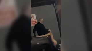 Man getting slurped outside