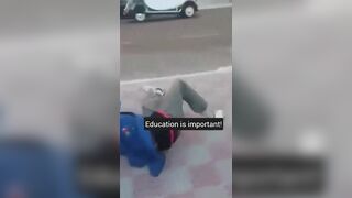 Asylum Seeker gets Beat Up for Showing Penis In Front Of School