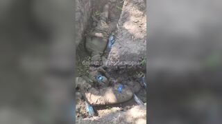 After the battle. Many corpses of Ukrainian bandits.