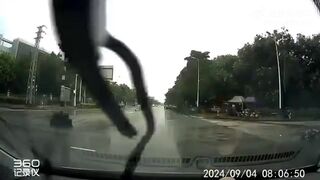 Female Moped Rider Crushed By Huge Truck