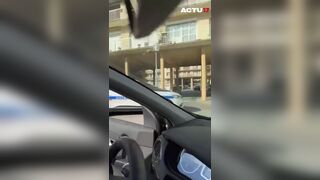 French police officer hit by a fleeing driver