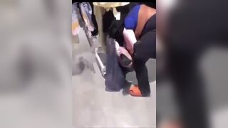 Fighing woman shit herself