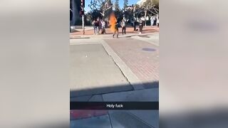 Male established themself ablaze on uc berkeley campus (2 positions) the