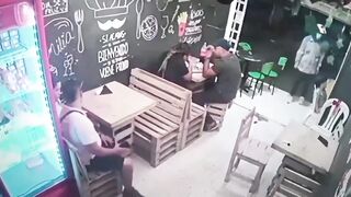 3 criminals rob a bistro yet on their trip the slowest