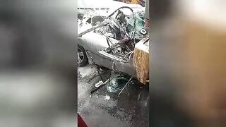 Consequences of a terrible accident. Video.