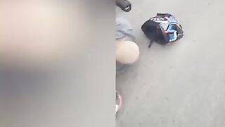 Biker’s leg blown off. Video.