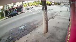 Tough meeting of motorcyclists with a pickup truck