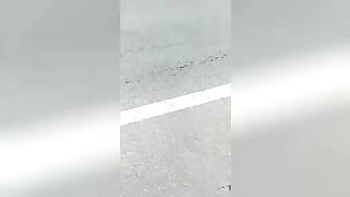 Some girl smeared along the road. Video.