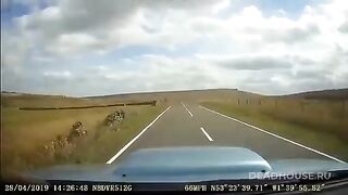 Frontal collision with a motorcyclist