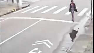 Killing a woman on the street