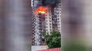 Jumping out of windows during a fire. Video.