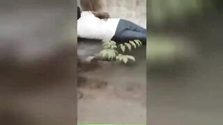 Man electrocuted to death. Video. India.