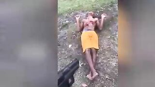 Bullets filled the corpse. Brazil. Video.