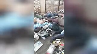 The corpses of civilians. Bucha. Ukraine.