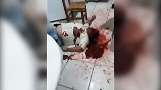 Corpse. Shot with a shotgun in the head. Video