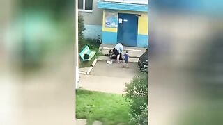 Woman brutally beats man