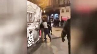 Migrants beat Belgians Video. Brussels, Belgium.