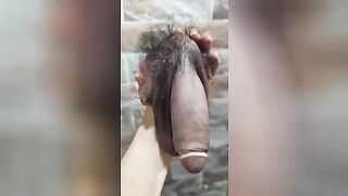 Woman demonstrates severed male genitalia